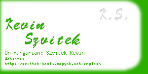 kevin szvitek business card